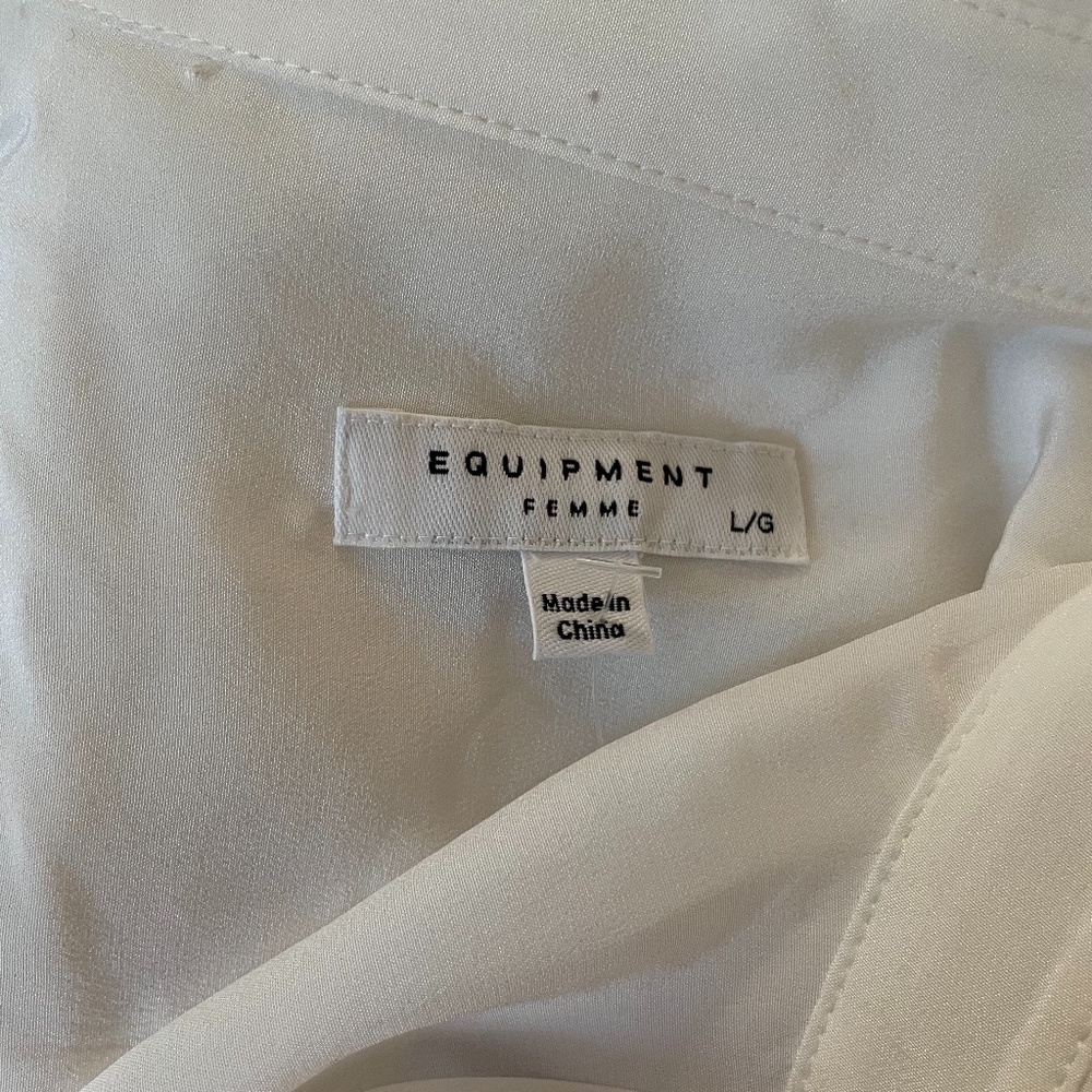 Bright White Essential Silk Shirt from Equipment XXL - Picture 6 of 9